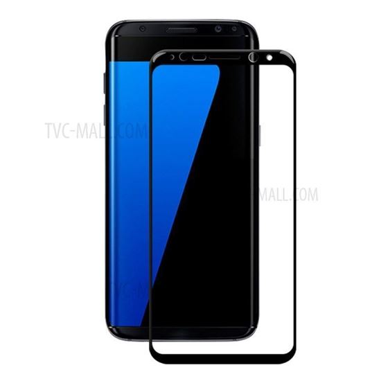 Picture of AMORUS Full Size Silk Printing Tempered Glass Screen Protector for Samsung Galaxy S8 - Black