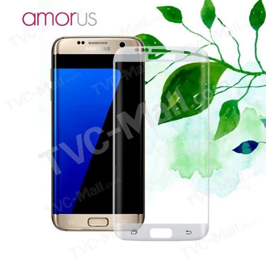 Picture of AMORUS for Samsung Galaxy S7 edge G935 Silk Print Full Size Curved Tempered Glass Screen Film - Transparent
