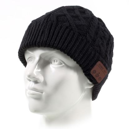 Picture of Winter Outdoor Bluetooth Wireless Smart Beanie Knit Headphone Speaker Music Hat with Mic -Black