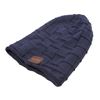 Picture of Grid Pattern Winter Warm Knitted Hat Built-in Wireless Bluetooth Headphone & Microphone - Dark Blue