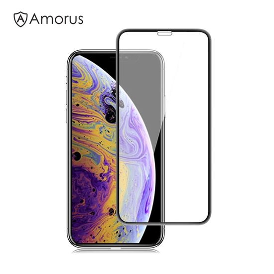 Picture of AMORUS 3D Curved Anti-explosion Tempered Glass Full Screen Protector for iPhone XS Max 6.5 inch - Black