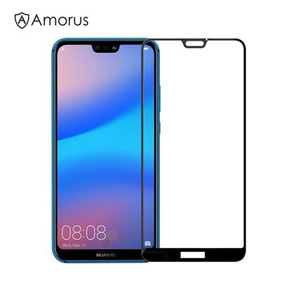 Picture of AMORUS for Huawei P20 Lite/Nova 3e Clear Silk Print Complete Cover Tempered Glass Screen Protection Film