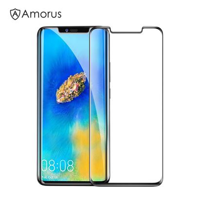 Picture of AMORUS for Huawei Mate 20 Pro 3D Curved Tempered Glass Full Screen Covering Protector (Scaled-Down Version) - Black