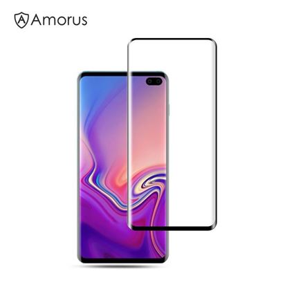 Picture of AMORUS for Samsung Galaxy S10 Plus 3D Curved Full Cover Tempered Glass Screen Protector (Case-Friendly Scaled-Down Version)