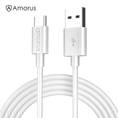 Picture of AMORUS USB Type-c Charging Data Sync Cable 1m for MacBook 12-inch with Retina Display(2015) / Huawei Mate 9 - White