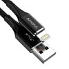 Picture of AMORUS 2.4A Aluminium Alloy Nylon Braided Lightning 8Pin Charging Data Cable for iPhone iPad iPod - Black
