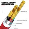 Picture of AMORUS 2.4A Aluminium Alloy Nylon Braided Lightning 8Pin Charge Sync Data Cable Cord for iPhone iPad iPod - Red