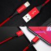 Picture of AMORUS 2.4A Aluminium Alloy Nylon Braided Lightning 8Pin Charge Sync Data Cable Cord for iPhone iPad iPod - Red