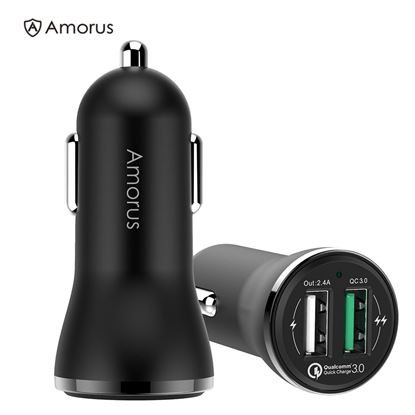Picture of AMORUS CC-37 2.4A + QC3.0 Quick Charge Car Charger