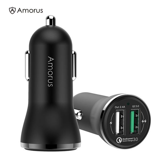 Picture of AMORUS CC-37 2.4A + QC3.0 Quick Charge Car Charger