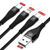 Picture of AMORUS 1.2m 3-in-1 Lightning 8 Pin + Micro USB + Type-C Charge Cable - Black