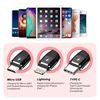 Picture of AMORUS 1.2m 3-in-1 Lightning 8 Pin + Micro USB + Type-C Charge Cable - Black