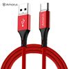Picture of AMORUS 2A Aluminium Alloy Nylon Braided Type-C Charging Data Cable - Red